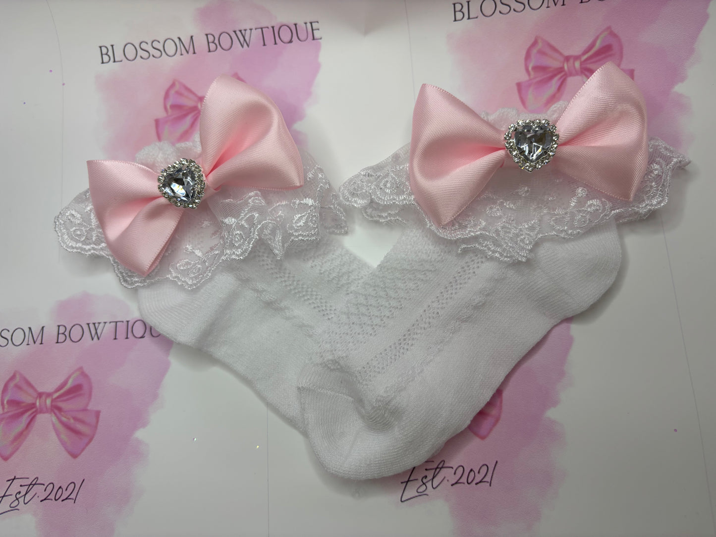 Frilly bow socks