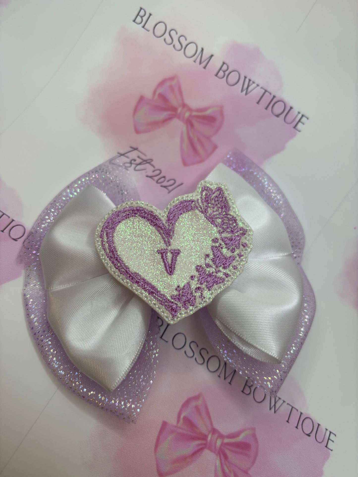 Butterfly Heart initial Bow