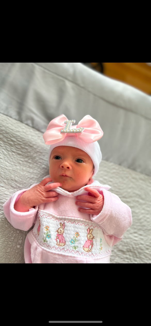 Newborn initial hat