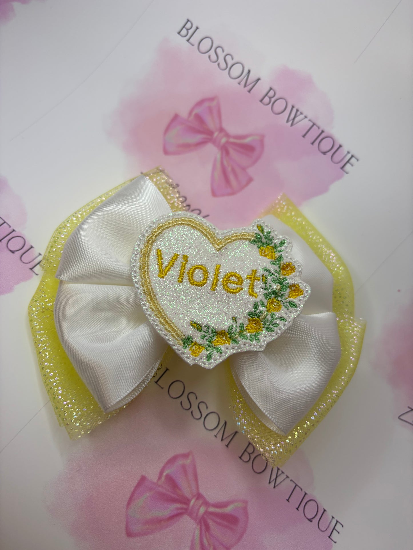 Floral name heart