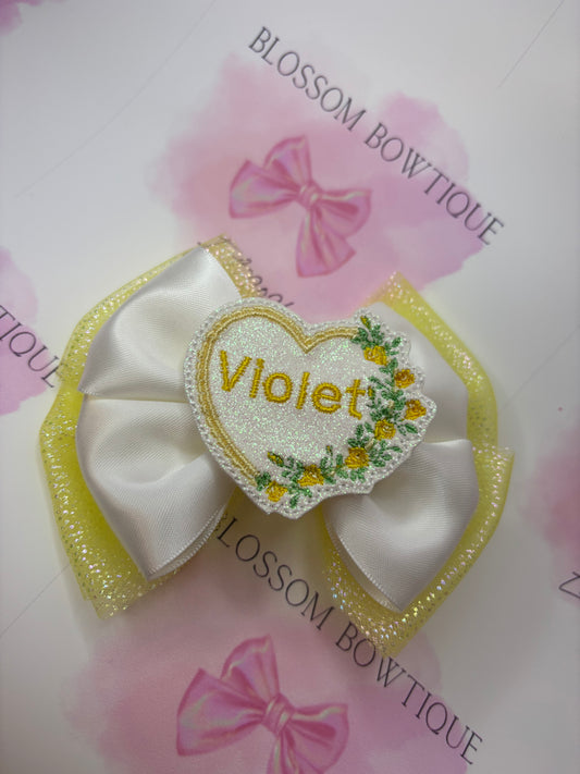 Floral name heart