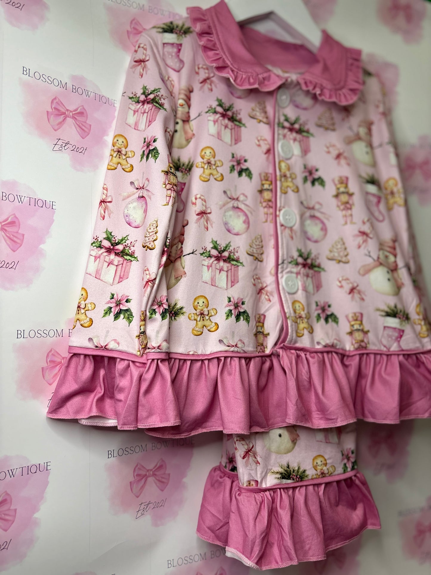 Dreaming of a pink Christmas girls pyjamas (PRE ORDER)