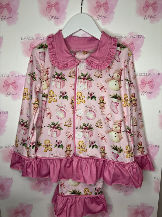Dreaming of a pink Christmas girls pyjamas (PRE ORDER)