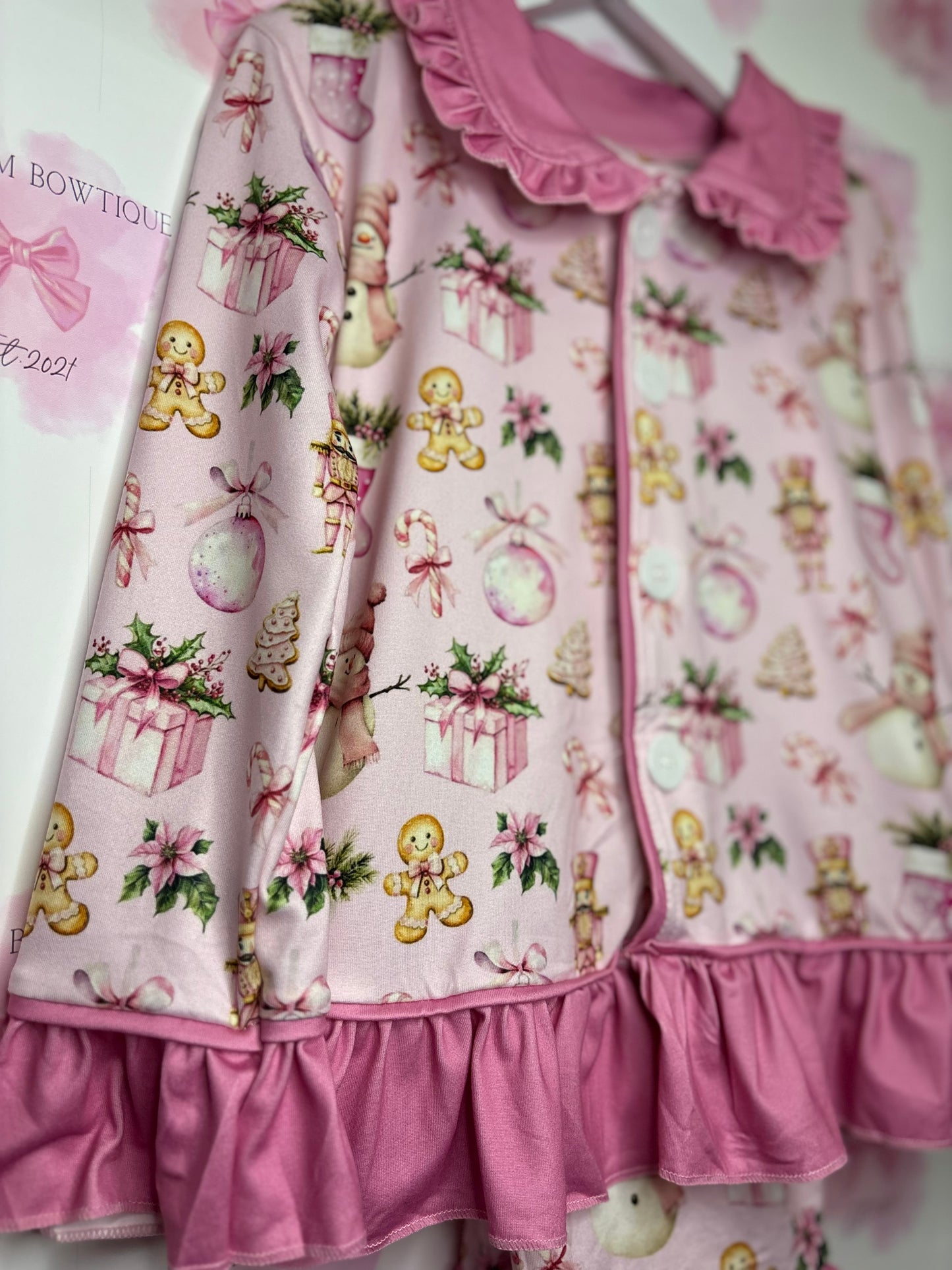 Dreaming of a pink Christmas girls pyjamas (PRE ORDER)