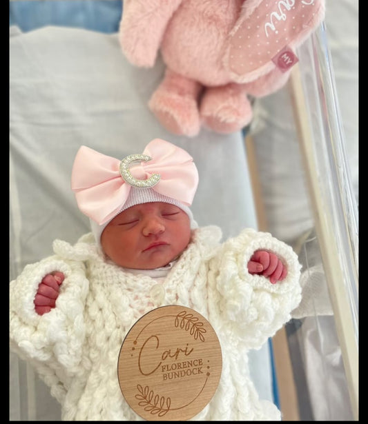 Newborn initial hat
