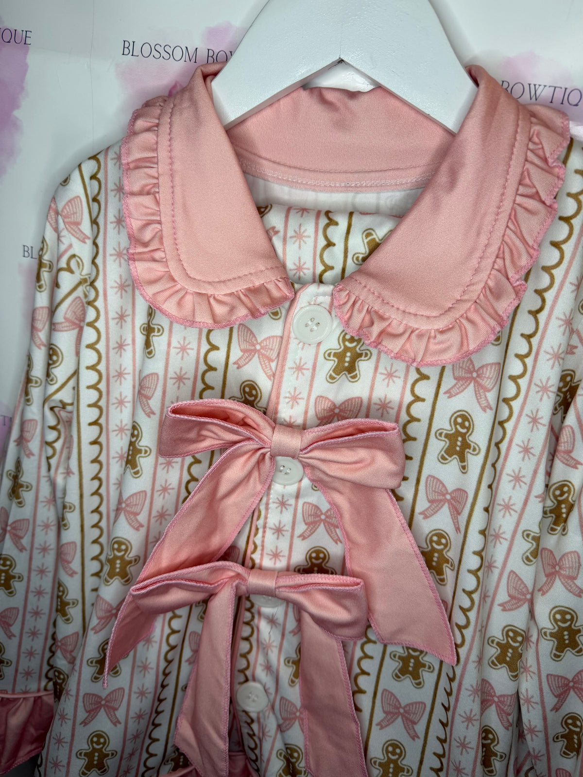 Pink gingerbread Girls Christmas pyjamas (PREORDER)